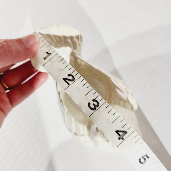 Vtg Tealight Candle Holder Pair Turkey Bird White Lusterware Pearlescent *Chip - Picture 14 of 15